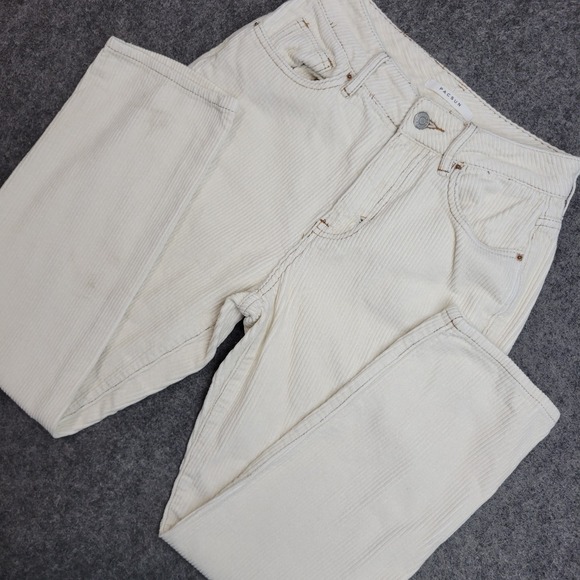 PacSun Denim - PacSun Jeans Womens 24 Ivory Mom Corduroy 5 Pocket Design Straight Leg Outdoor